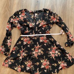 black dress with flowers